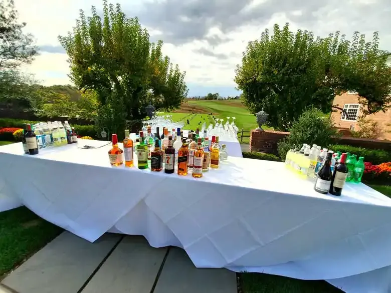 Wedding Bar Setup at a golf club private event in NJ