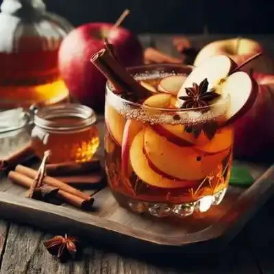 Apple Cider Sangria with cinnamon sticks - Fall party drink ideas NJ