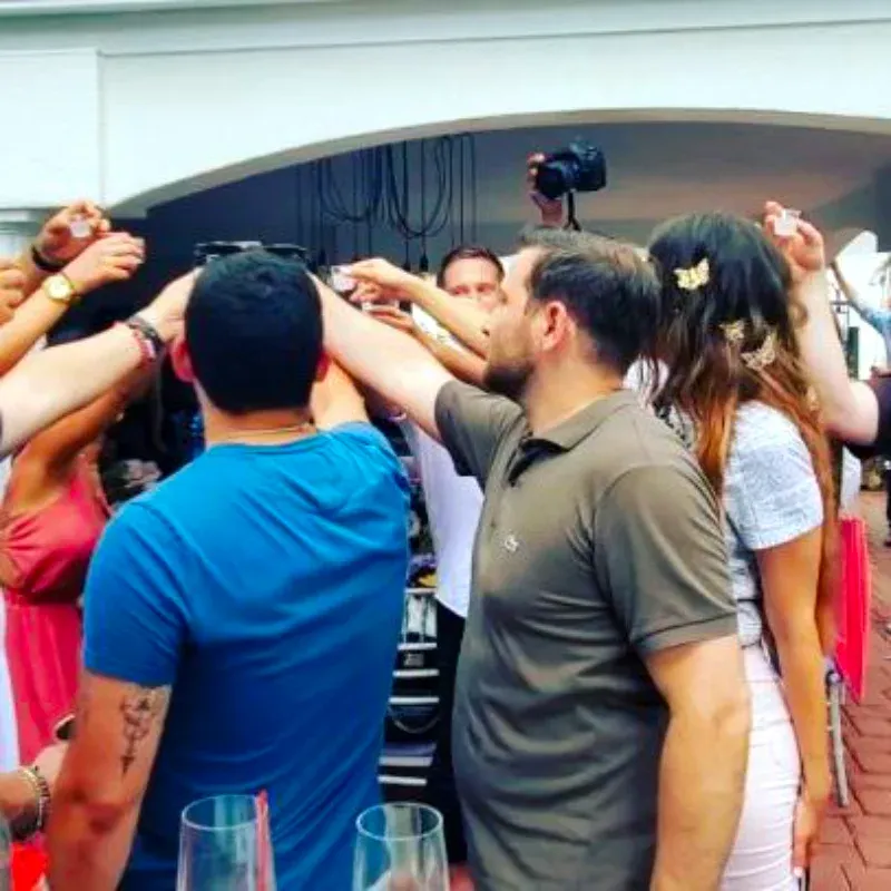 Guest enjoying VIP mobile bartending service - Join the Team