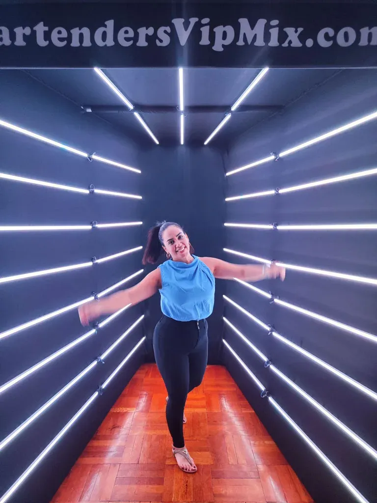 Guest enjoying LED Backdrop Tunnel in a birthday party in NJ