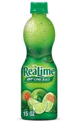 Unsweetened lime juice bottle recommended for balanced mixology